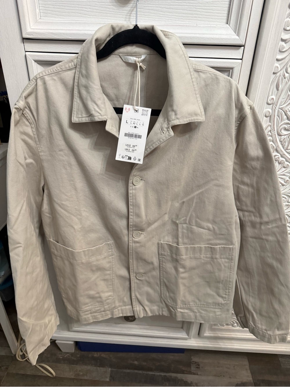 Zara  Light Beige Single-Breast Button Jacket